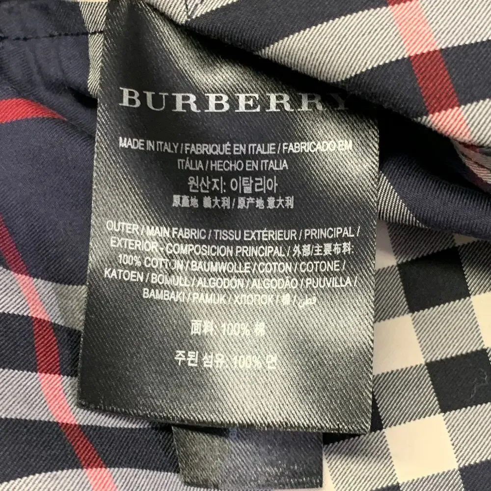 BURBERRY Size L Multi Color Cotton Plaid Belted Trench Coat - Picture 10 of 12